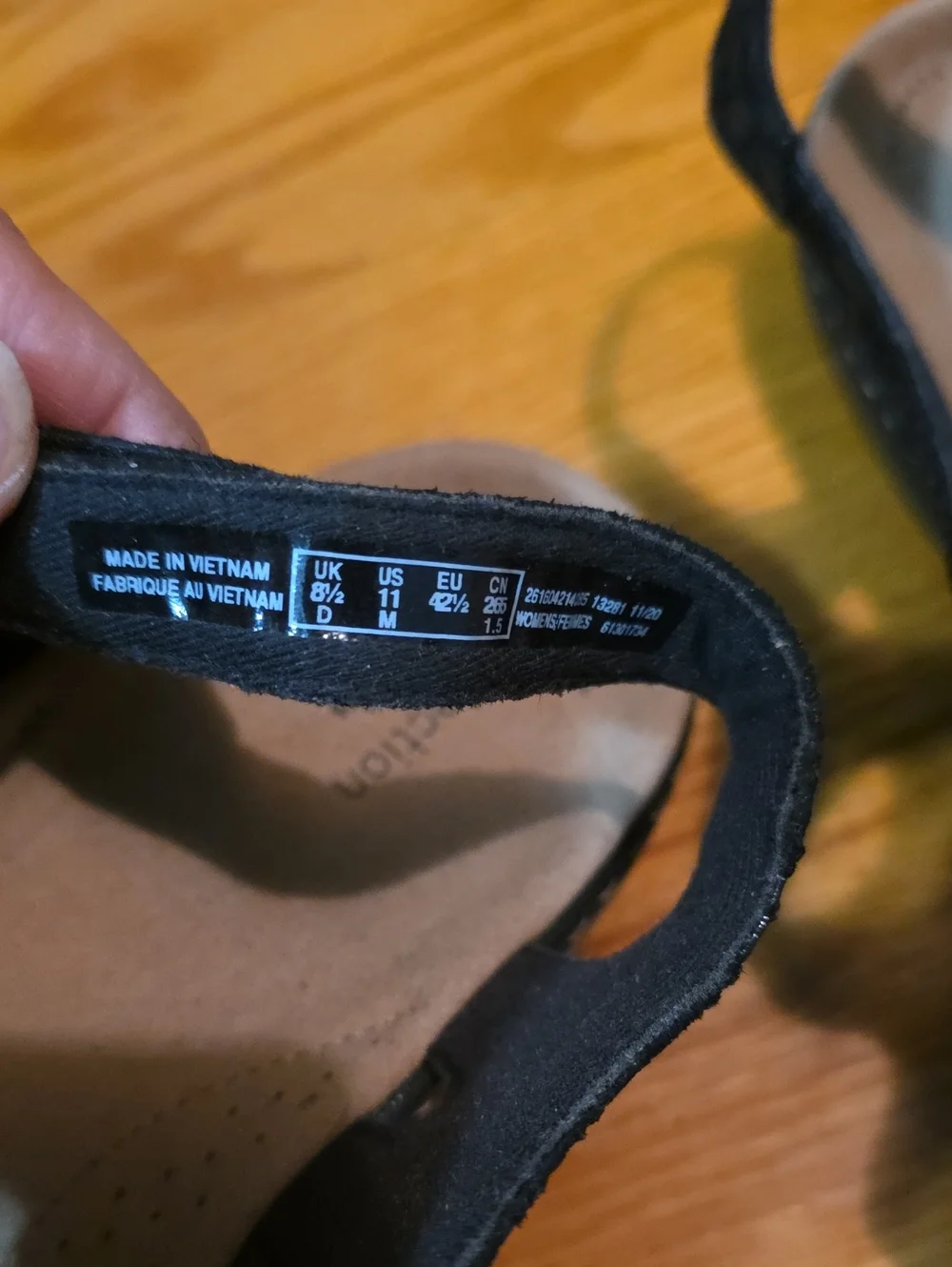 Clarks Black Floral Applique Comfort Sandals - Picture 4 of 6